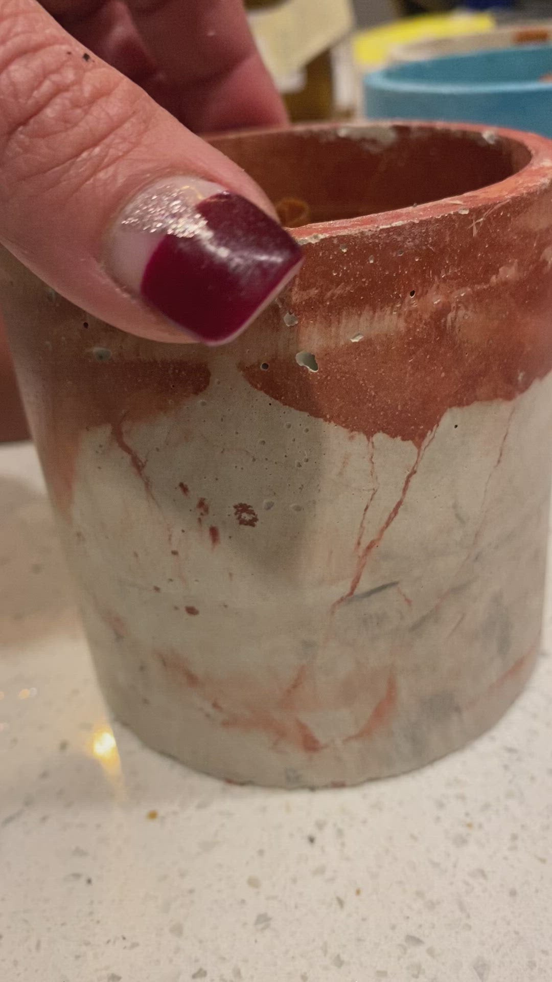 Concrete Crackling Candle