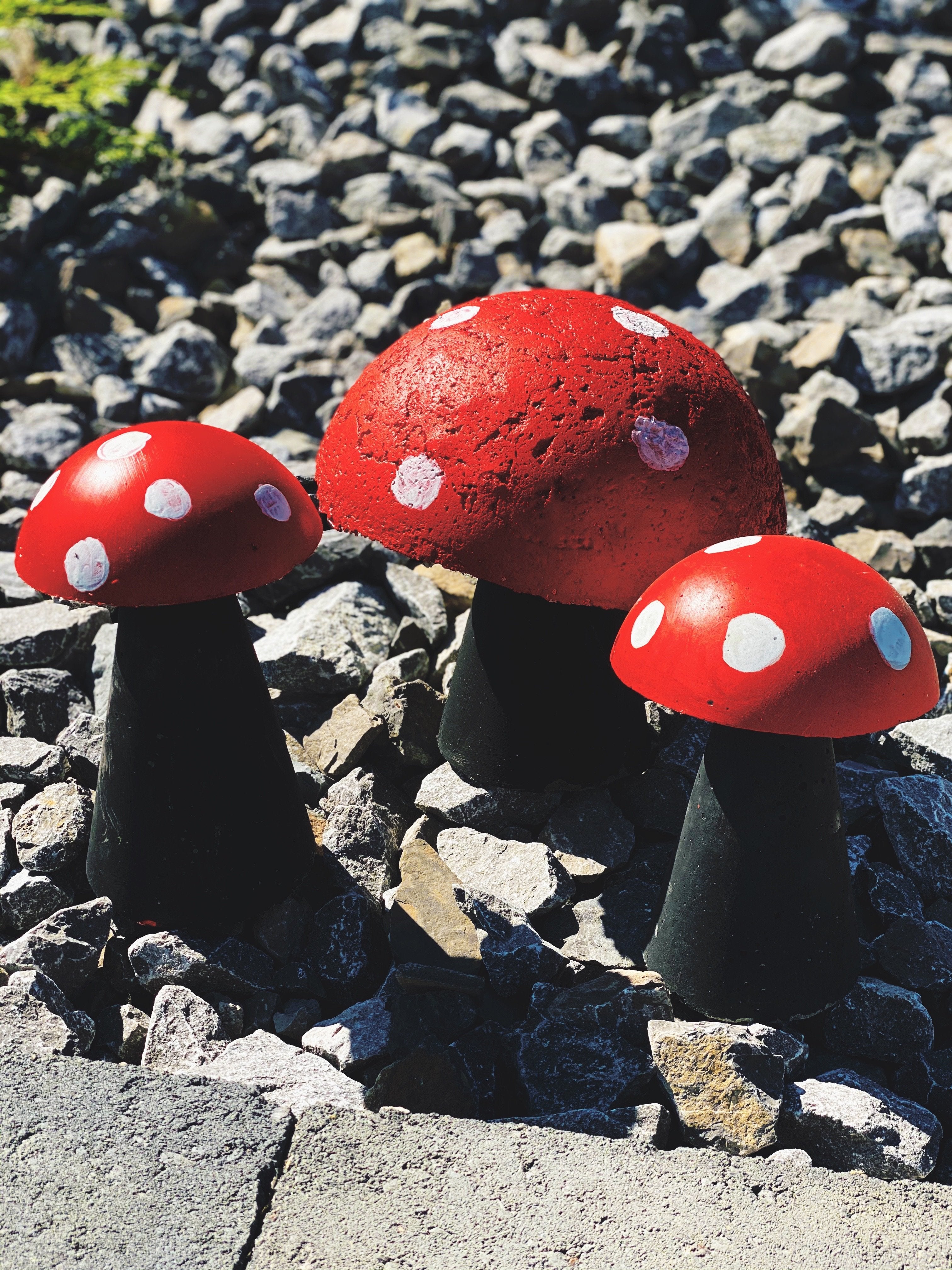 Mushrooms Garden Ornaments - Grey Shed