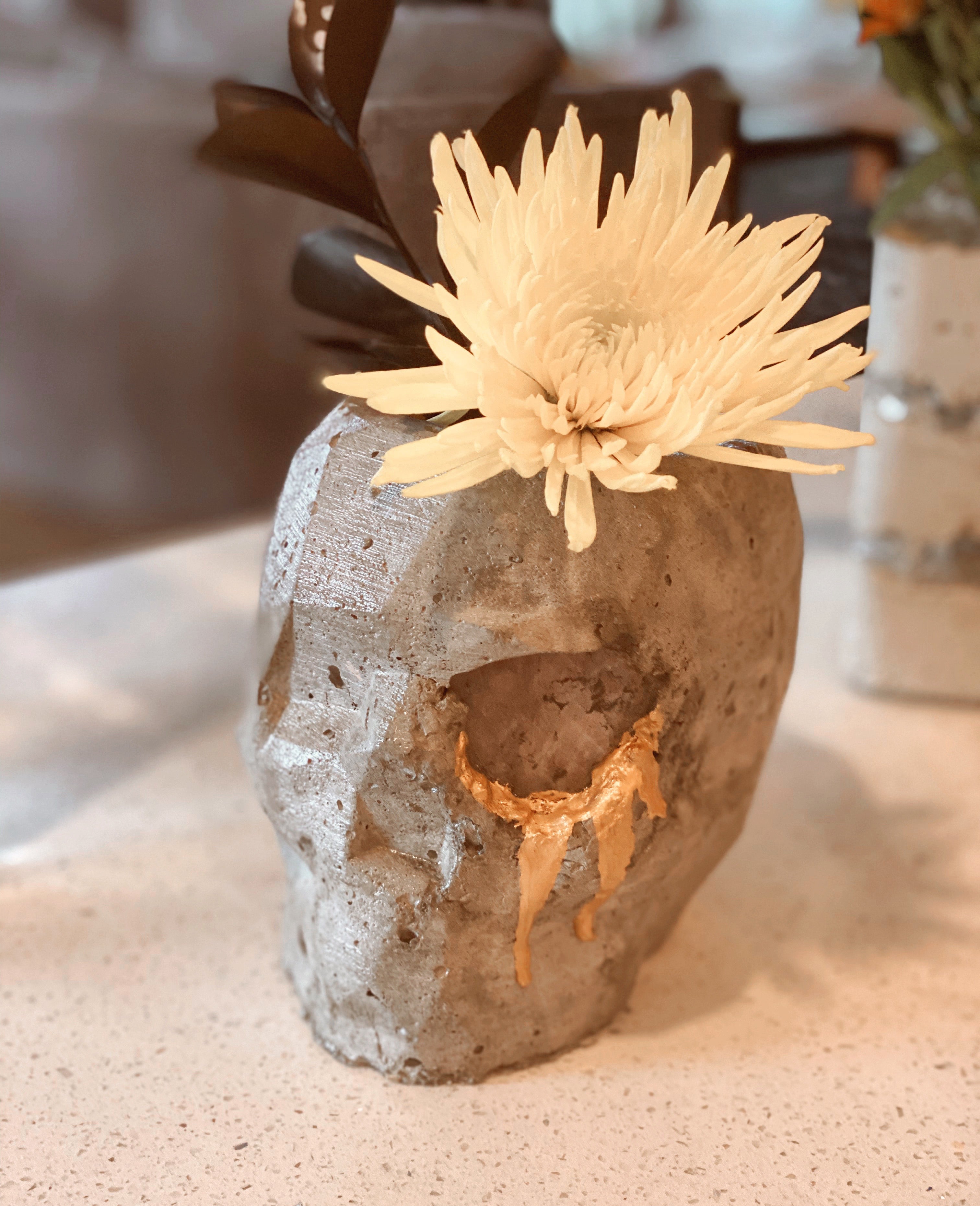 Concrete Skull Planters