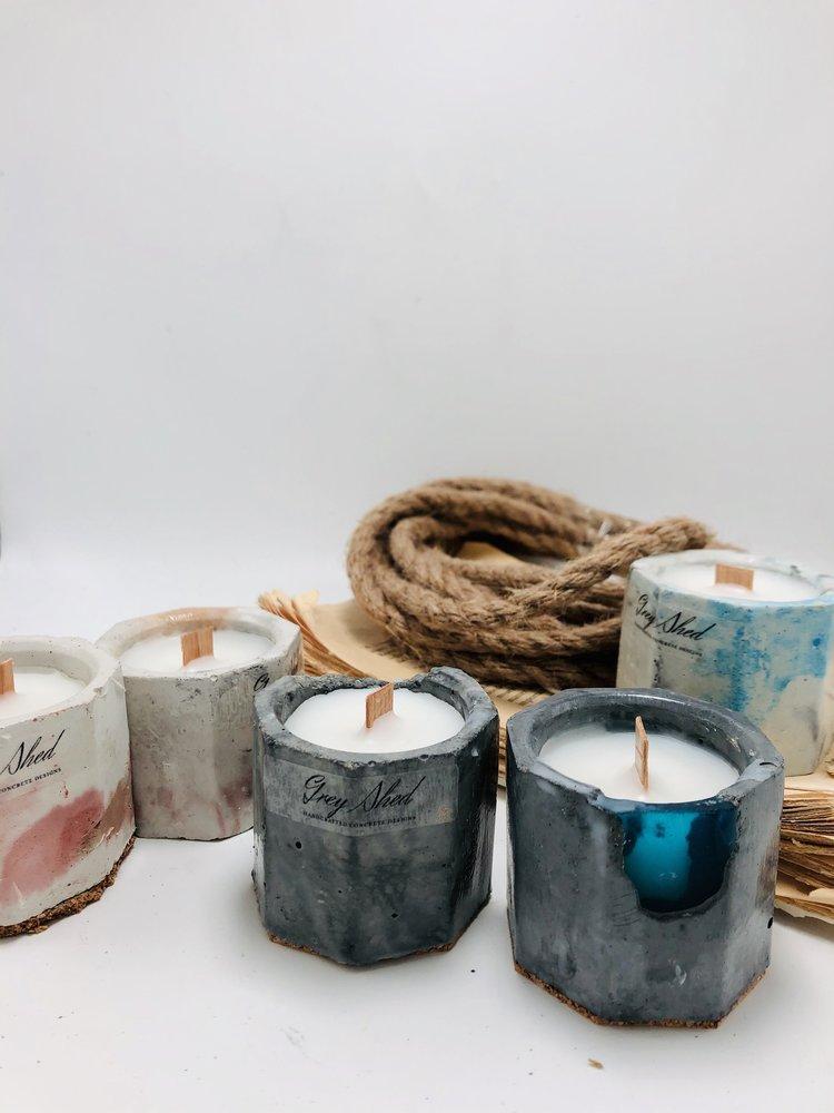 Concrete Crackling Candle