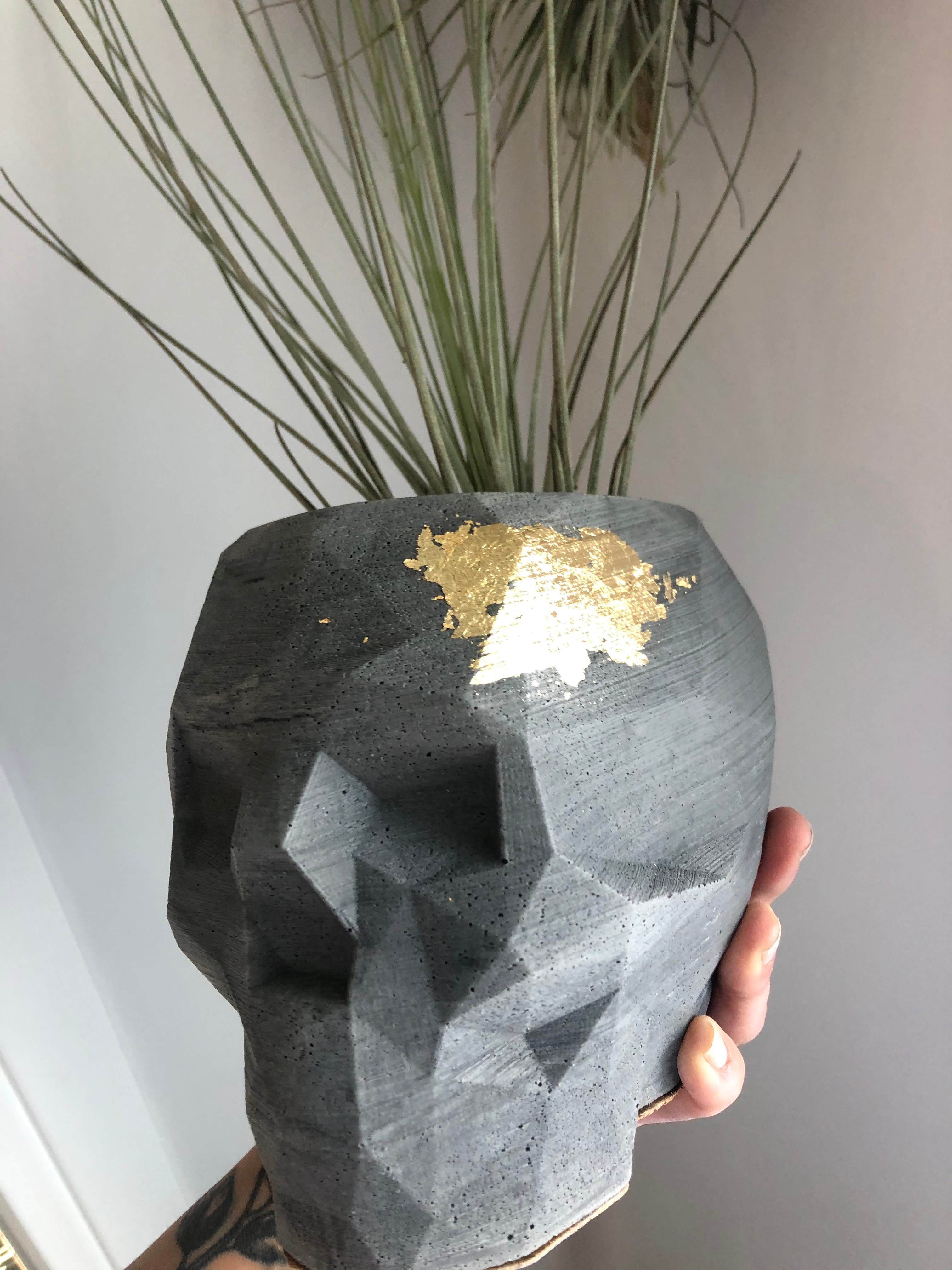 Concrete Skull Planters