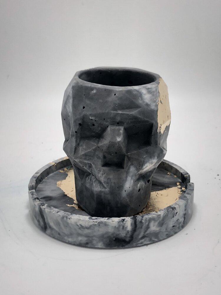 Concrete Skull Planters