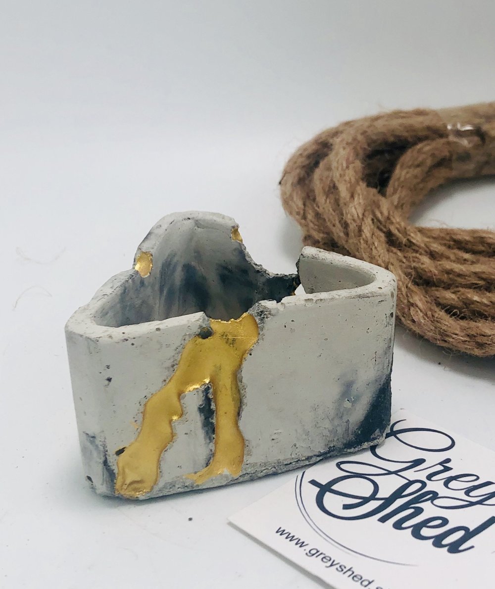Concrete Triangular Mini Planters and Candle Holders